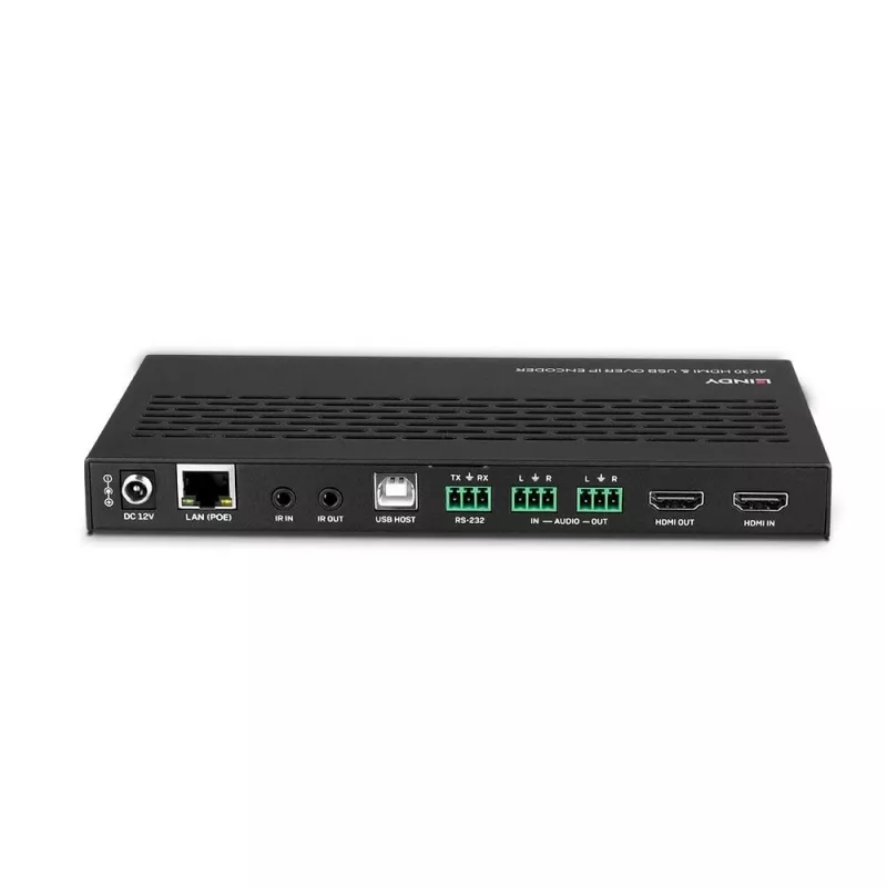 Lindy 38396 codificador 4K30 HDMI y USB sobre IP, Multicast y Videowall, HDMI 2.0, HDCP 2.2, PoE, 100 m