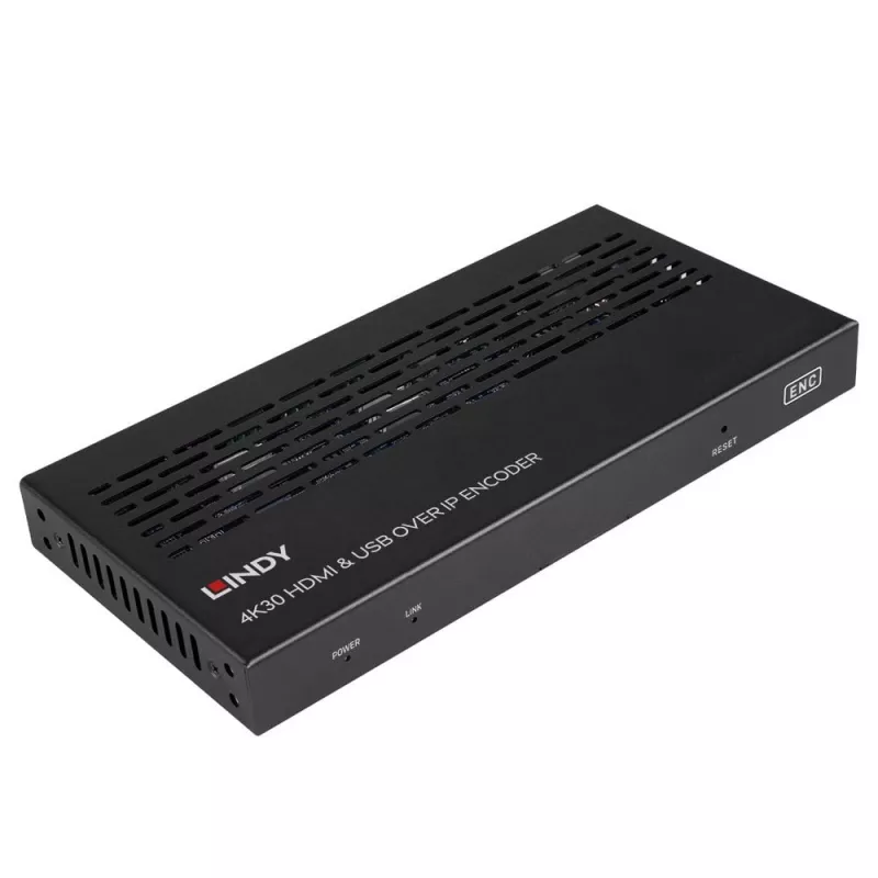 Lindy 38396 codificador 4K30 HDMI y USB sobre IP, Multicast y Videowall, HDMI 2.0, HDCP 2.2, PoE, 100 m