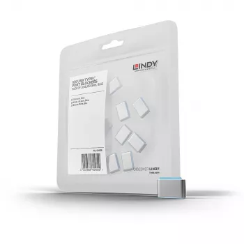 Portblocker Lindy USB Type-C portblocker sin llave pack de 10 azul