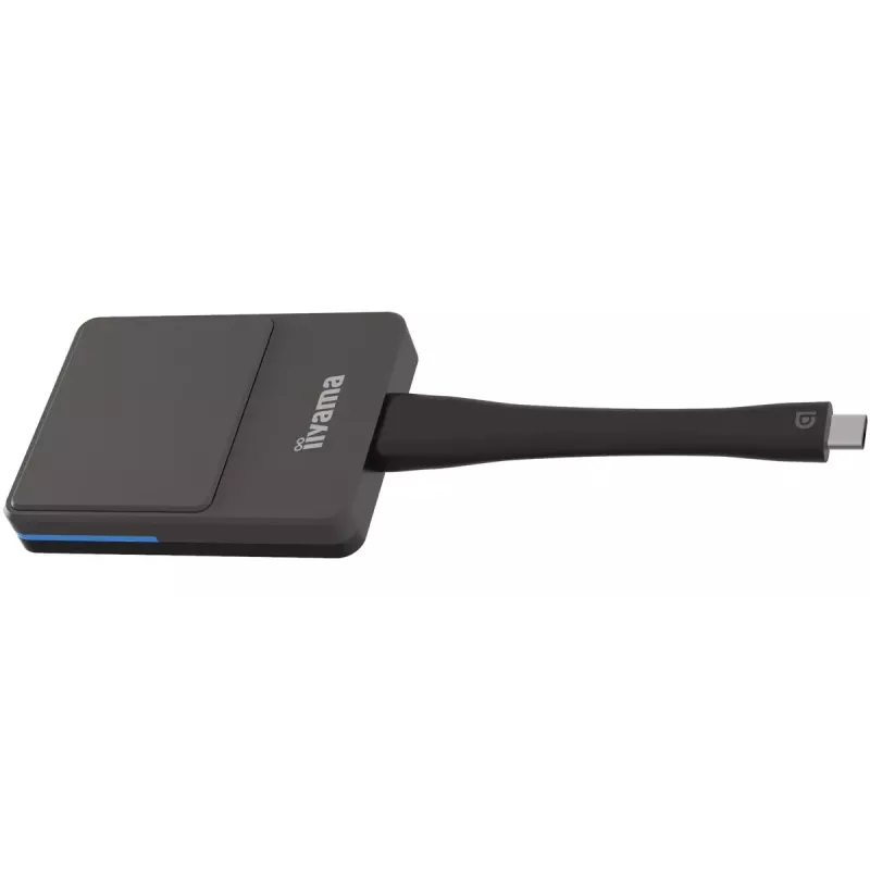 iiyama WP D002C dongle de presentación inalámbrico, USB-C (DP-Alt), E-Share, plateado/negro