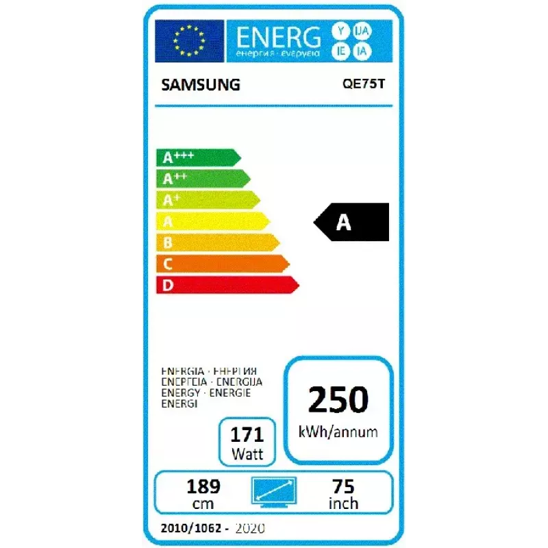 Samsung QE75T pantalla plana de señalización digital 190.5 cm (75 inch) LCD 300 cd/m² 4K Ultra HD negro Tizen 4.0