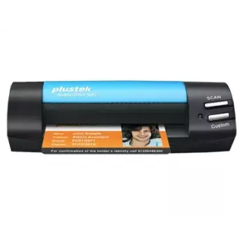 Escáner de tarjetas de visita Plustek MobileOffice S602 1200 x 1200 dpi A6 negro, azul