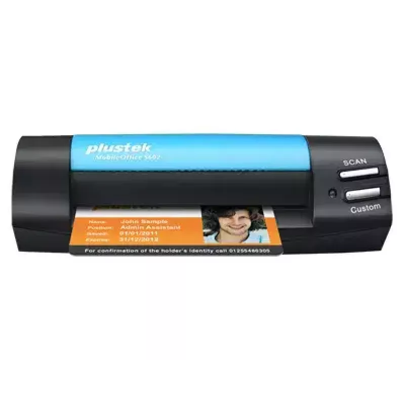 Escáner de tarjetas de visita Plustek MobileOffice S602 1200 x 1200 dpi A6 negro, azul
