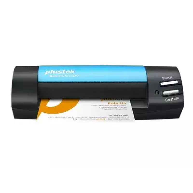 Escáner de tarjetas de visita Plustek MobileOffice S602 1200 x 1200 dpi A6 negro, azul