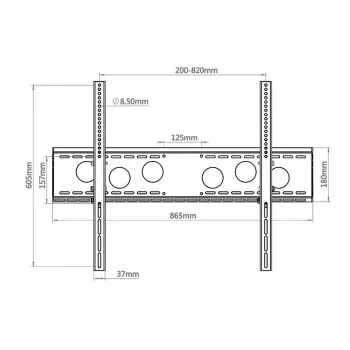 Soporte de pared para TV Hagor WH 85 T-HD 2,79 m (110 pulgadas) negro
