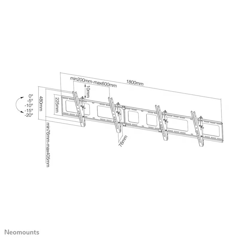 Soporte de pared para menuboard Neomounts NS-WMB200Schwarz 40-52