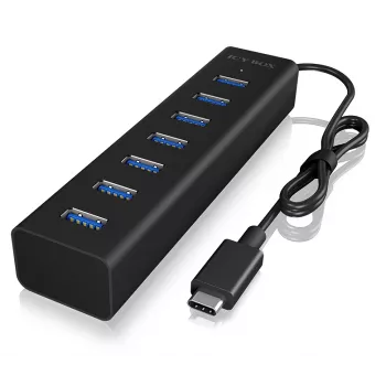 ICY BOX IB-HUB1700-C3 USB 3.2 Gen 1 (3.1 Gen 1) Type-C 5000 Mbit/s negro