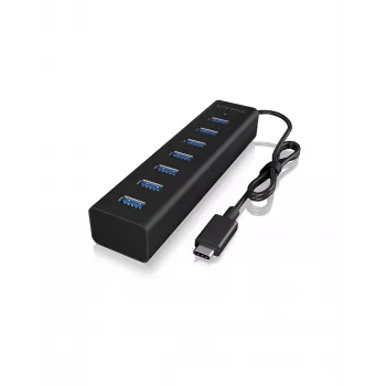 ICY BOX IB-HUB1700-C3 USB 3.2 Gen 1 (3.1 Gen 1) Type-C 5000 Mbit/s negro
