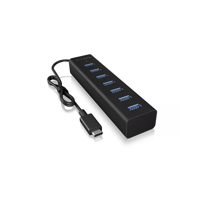 ICY BOX IB-HUB1700-C3 USB 3.2 Gen 1 (3.1 Gen 1) Type-C 5000 Mbit/s negro