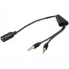 Cable de audio Microconnect AUDAL 0,4 m 2x conector macho 3,5 mm a conector hembra 3,5 mm negro