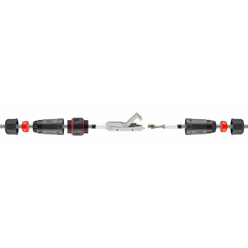 Goobay 44417 conector de cable de red para exterior, CAT6 STP, IP68, LSA/IDC sin herramientas