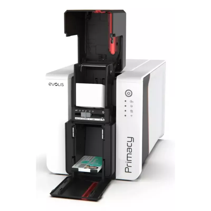 Impresora de tarjetas de plástico Evolis Primacy 2 — sublimación de color/transferencia térmica de resina, 300 x 1200 DPI, alimentación de 100 hojas, Fast Ethernet