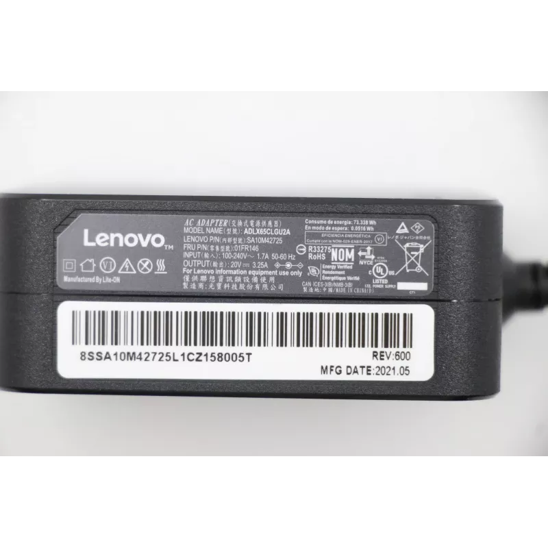 Lenovo 01FR146 fuente de alimentación/inversor de interior 65 W negro