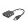 Microconnect USB3.0VGA adaptador gráfico USB 1920 x 1080 píxeles negro