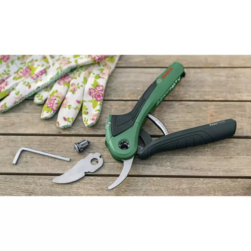 Bosch EasyPrune Classic 06008B2102 tijeras de podar inalámbricas, bypass, 3,6 V, capacidad de corte 25 mm, 490 g, verdes/negras