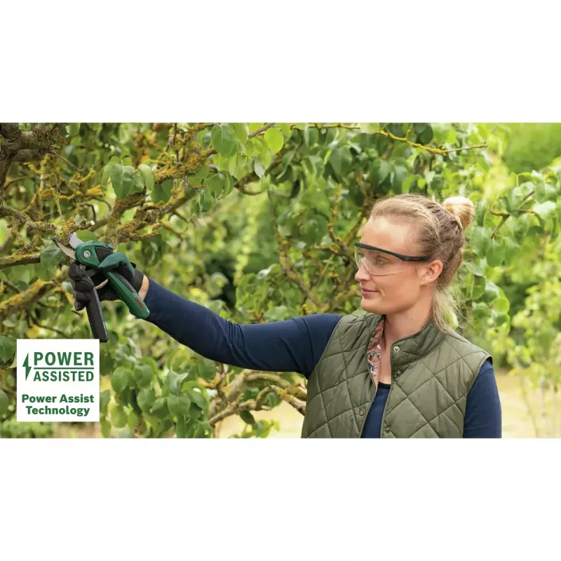 Bosch EasyPrune Classic 06008B2102 tijeras de podar inalámbricas, bypass, 3,6 V, capacidad de corte 25 mm, 490 g, verdes/negras