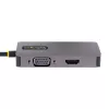 Adaptador de vídeo USB-C StarTech.com, adaptador USB-C a HDMI DVI VGA, hasta 4K 60Hz, aluminio, adaptador de pantalla de vídeo multipuerto, compatible con Thunderbolt 3/4, adaptador de viaje USB Type-C