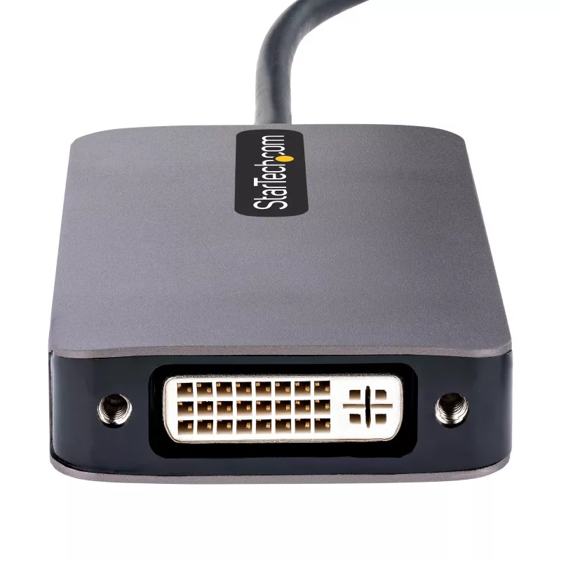 Adaptador de vídeo USB-C StarTech.com, adaptador USB-C a HDMI DVI VGA, hasta 4K 60Hz, aluminio, adaptador de pantalla de vídeo multipuerto, compatible con Thunderbolt 3/4, adaptador de viaje USB Type-C