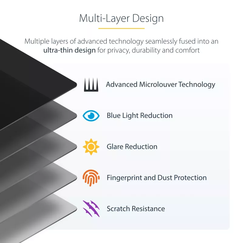 StarTech.com filtro de privacidad de 4 vías para iPad Pro de 11 pulgadas, para orientación vertical/horizontal, compatible con táctil, ángulo de visión +/- 30°, bloquea hasta el 51 % de luz azul, antirreflejo