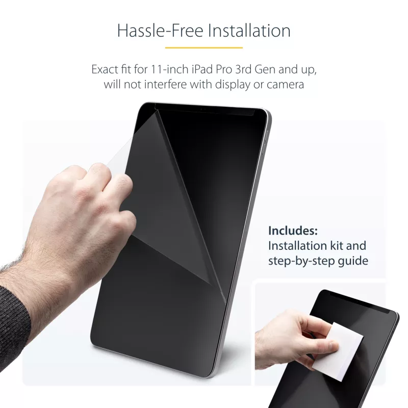 StarTech.com filtro de privacidad de 4 vías para iPad Pro de 11 pulgadas, para orientación vertical/horizontal, compatible con táctil, ángulo de visión +/- 30°, bloquea hasta el 51 % de luz azul, antirreflejo