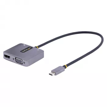 Adaptador de vídeo USB-C StarTech.com, adaptador multipuerto USB-C a HDMI VGA, audio de 3,5 mm, 4K 60Hz HDR, 100W PD Pass-Through, compatible con Thunderbolt 3/4 – adaptador de pantalla USB-C de viaje