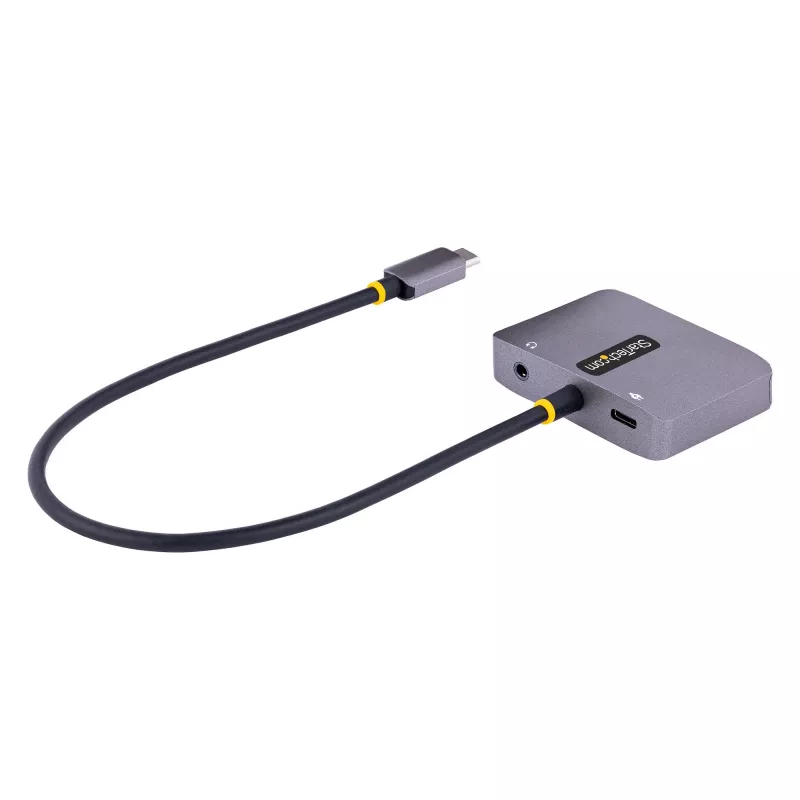 Adaptador de vídeo USB-C StarTech.com, adaptador multipuerto USB-C a HDMI VGA, audio de 3,5 mm, 4K 60Hz HDR, 100W PD Pass-Through, compatible con Thunderbolt 3/4 – adaptador de pantalla USB-C de viaje
