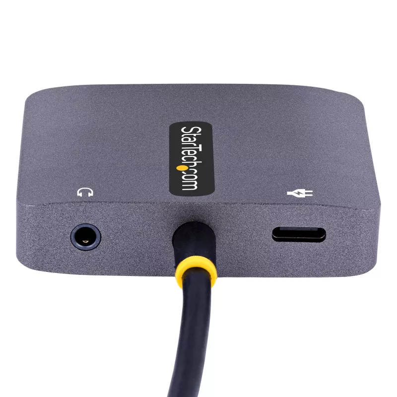 Adaptador de vídeo USB-C StarTech.com, adaptador multipuerto USB-C a HDMI VGA, audio de 3,5 mm, 4K 60Hz HDR, 100W PD Pass-Through, compatible con Thunderbolt 3/4 – adaptador de pantalla USB-C de viaje