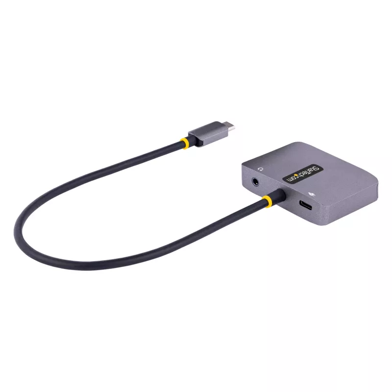 Adaptador de vídeo USB-C StarTech.com, adaptador multipuerto USB-C a HDMI VGA, audio de 3,5 mm, 4K 60Hz HDR, 100W PD Pass-Through, compatible con Thunderbolt 3/4 – adaptador de pantalla USB-C de viaje