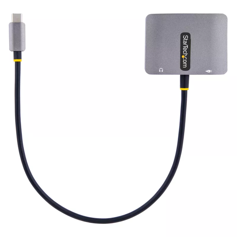 Adaptador de vídeo USB-C StarTech.com, adaptador multipuerto USB-C a HDMI VGA, audio de 3,5 mm, 4K 60Hz HDR, 100W PD Pass-Through, compatible con Thunderbolt 3/4 – adaptador de pantalla USB-C de viaje