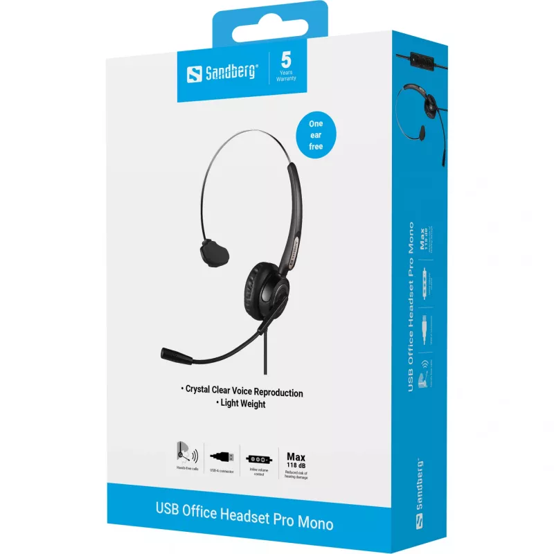 Auriculares Sandberg USB Office Headset Pro Mono
