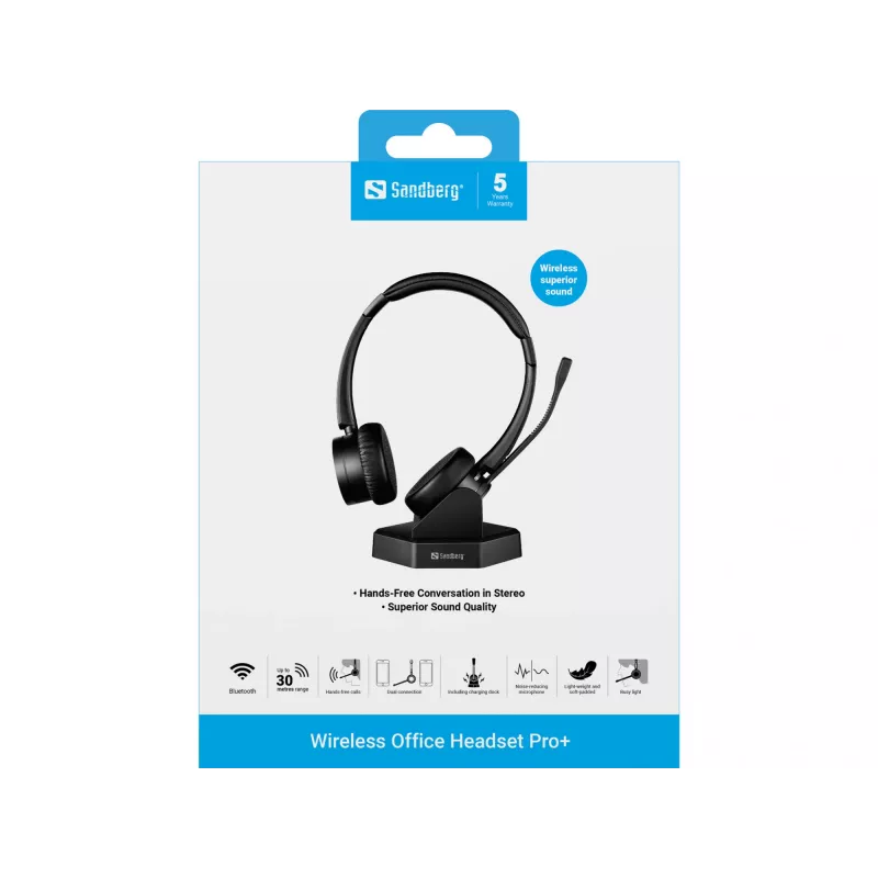 Auriculares Sandberg Wireless Office Headset Pro+