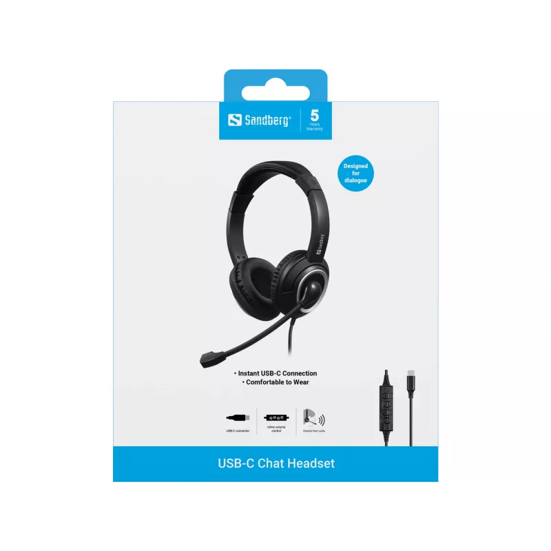 Auriculares Sandberg USB-C Chat Headset