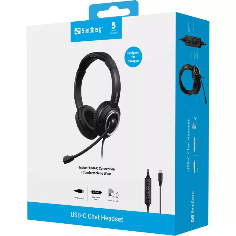 Auriculares Sandberg USB-C Chat Headset
