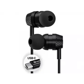 Headset Sandberg USB-C/A in-ear con micrófono en línea