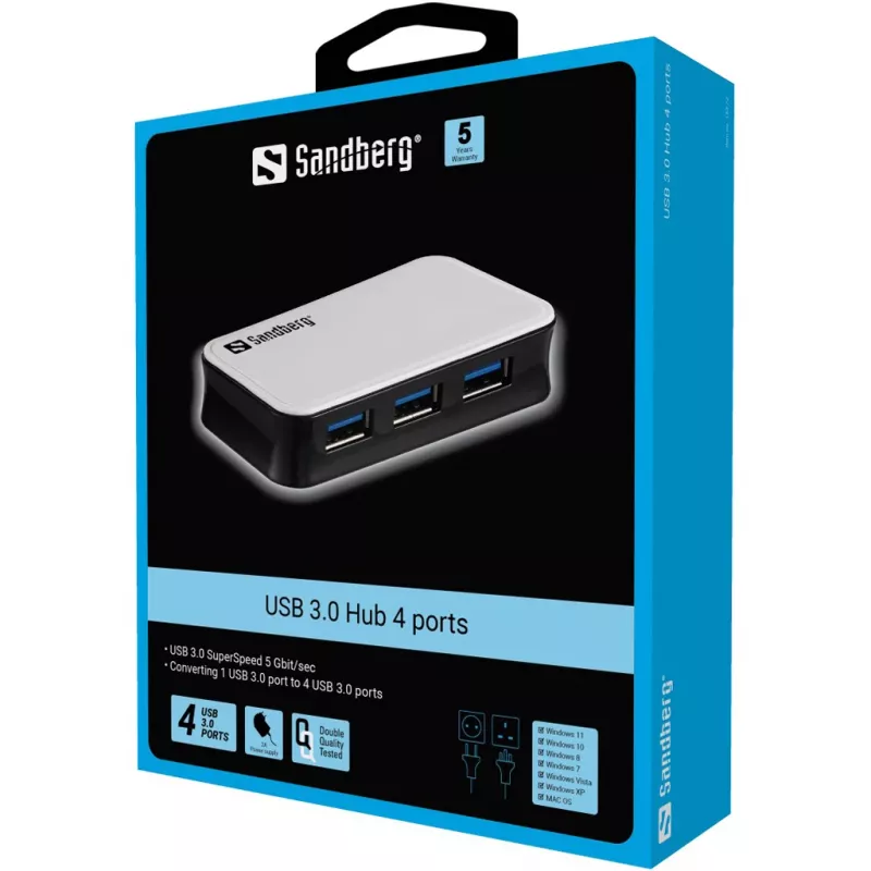 Hub USB 3.0 Sandberg 4 puertos