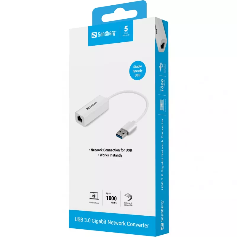 Adaptador de red USB Sandberg adaptador de red USB3.0 Gigabit