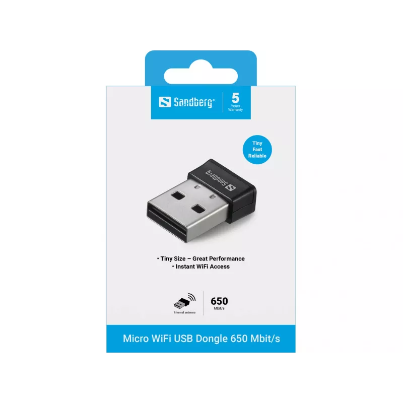 Dongle Micro WiFi Sandberg 650 Mbit/s