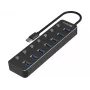 Hub USB Sandberg 7 puertos USB 3.0 negro aluminio