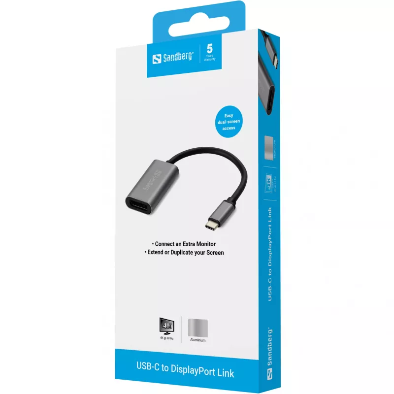 Adaptador USB-C a DisplayPort Sandberg 136-19