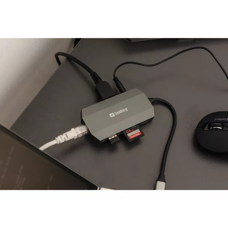 Dock USB-C Sandberg 6en1 Travel Dock