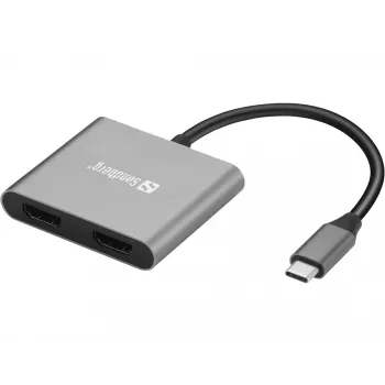 Dock USB-C Sandberg 2xHDMI+USB+PD resolución máxima 3840x2160