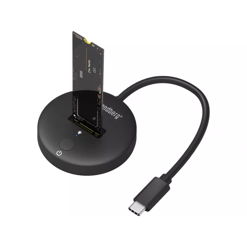 Dock USB 3.2 Sandberg para SSD M.2+NVMe 4 TB negro