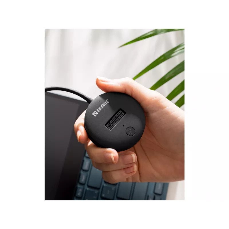 Dock USB 3.2 Sandberg para SSD M.2+NVMe 4 TB negro