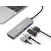 Hub USB-C a 2xUSB-A + 2xUSB-C Sandberg gris aluminio
