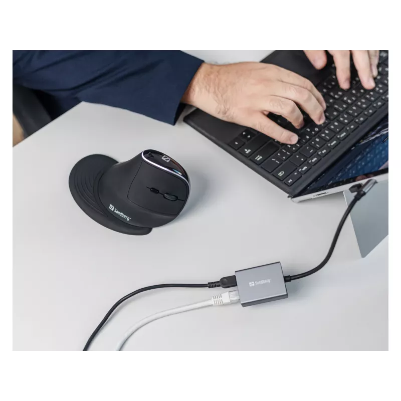 Adaptador Gigabit USB-C Sandberg PD100W USB Type-C RJ-45 1 Gbit/s gris