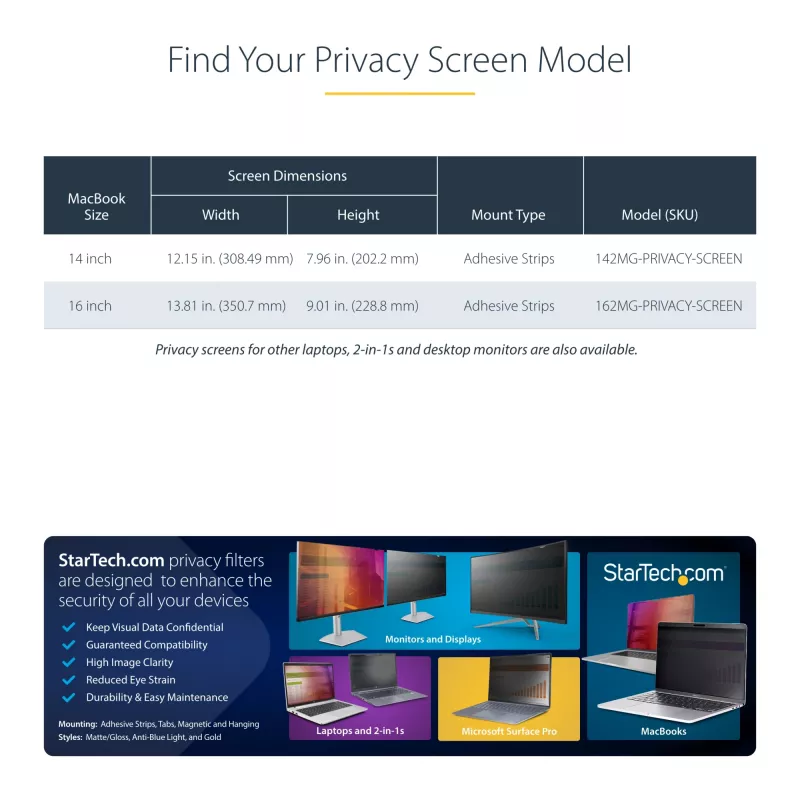 StarTech.com filtro de privacidad para MacBook Pro 16