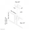 Neomounts PLASMA-C100 soporte de techo para TV, 37–75 pulgadas, full-motion, altura regulable, inclinable, plateado