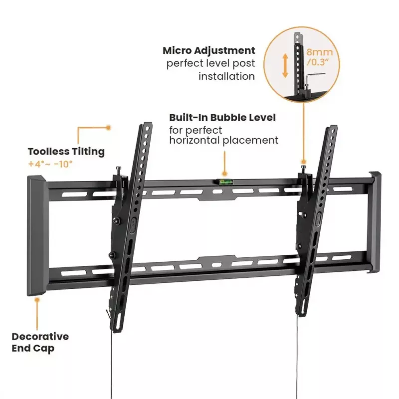 Soporte de pared para TV VALUE 17.99.1223 negro 2,29 m 75 kg