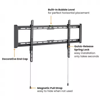 Soporte para TV VALUE 17.99.1224 negro 2,29 m capacidad de carga 75 kg
