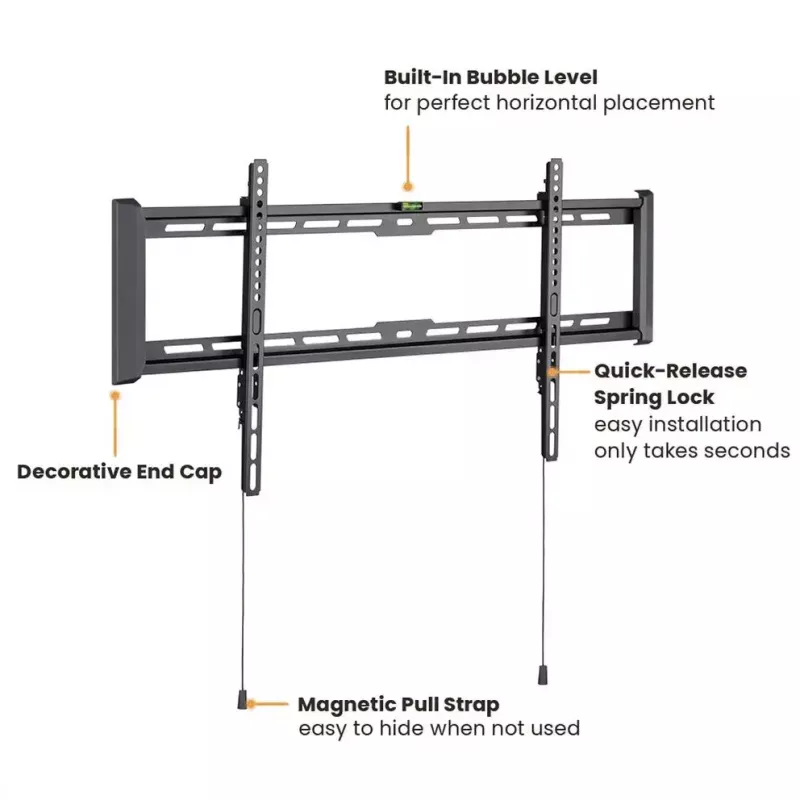 Soporte para TV VALUE 17.99.1224 negro 2,29 m capacidad de carga 75 kg